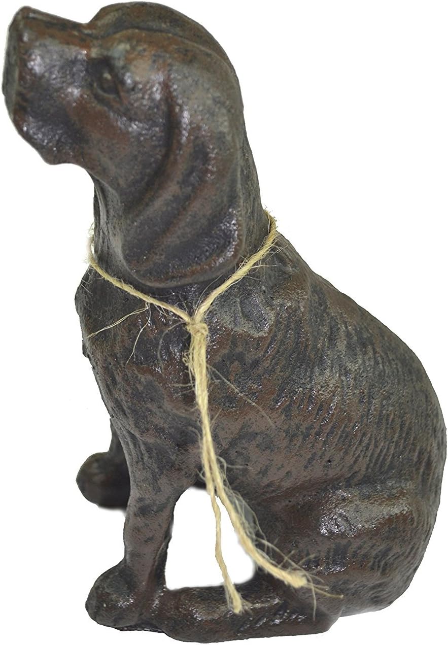 Cast Iron Decorative Dog Statue Door Stopper (Antique Black 4 lbs)