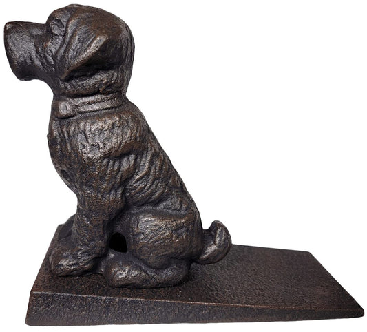 Cast Iron Decorative Dog Statue Door Stopper (Vintage Black 4.40 lbs)