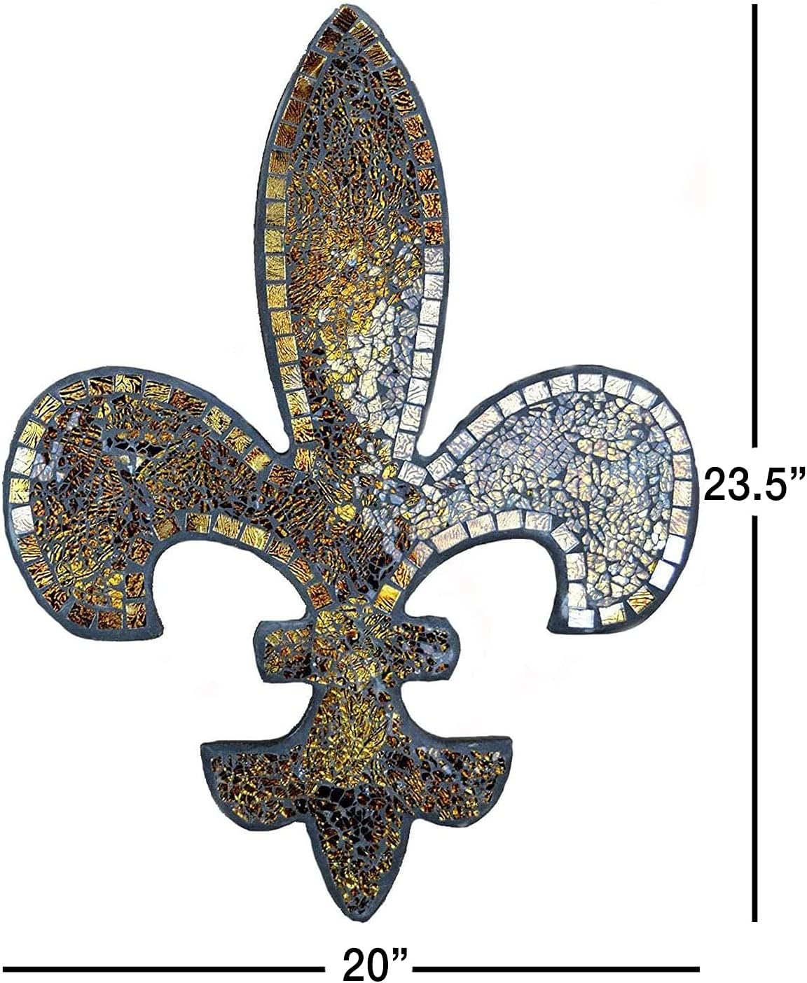 Fleur De Lis Wall Decor, Mosaic Decorative Plaque