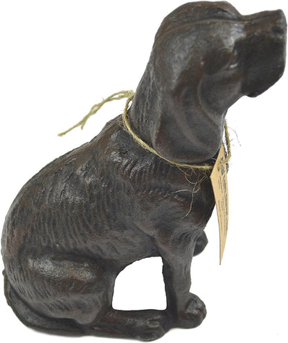 Cast Iron Decorative Dog Statue Door Stopper (Antique Black 4 lbs)