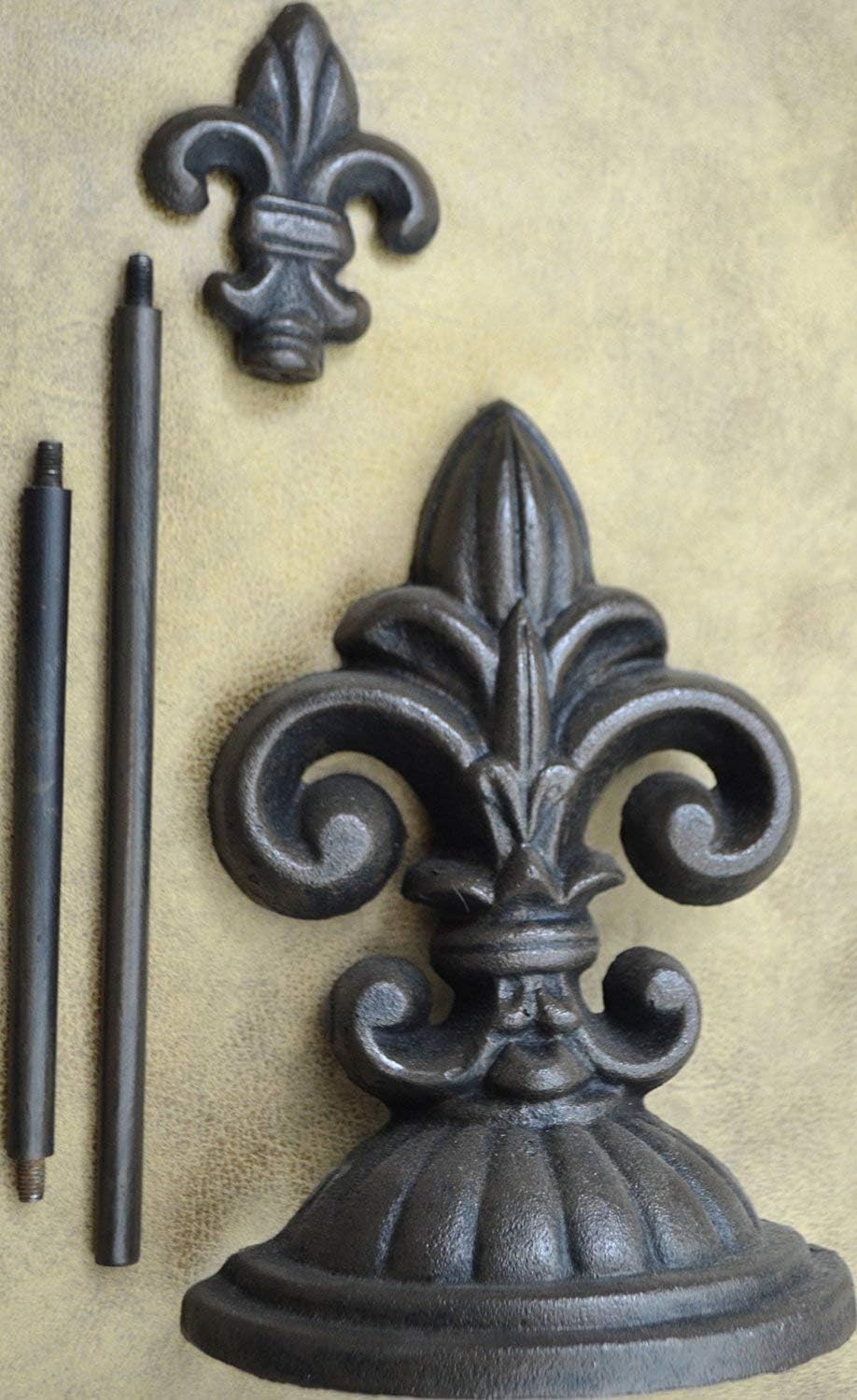 Fleur De Lis Door Stop with Handle (Antique Black)