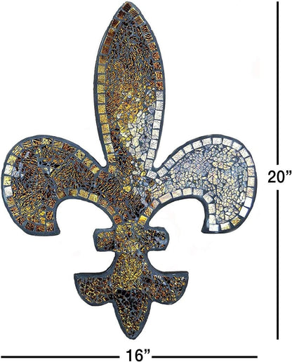 Fleur De Lis Wall Decor, Mosaic Decorative Plaque