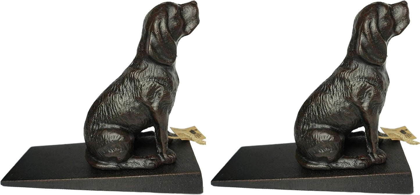 Cast Iron Heavy Duty 6 lbs 8 oz Dog Door Stopper with Base, Measures 7" H, 3.5" W and 8.25" L