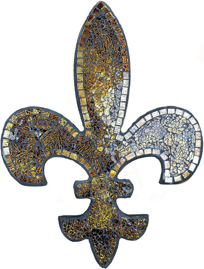 Fleur De Lis Wall Decor, Mosaic Decorative Plaque