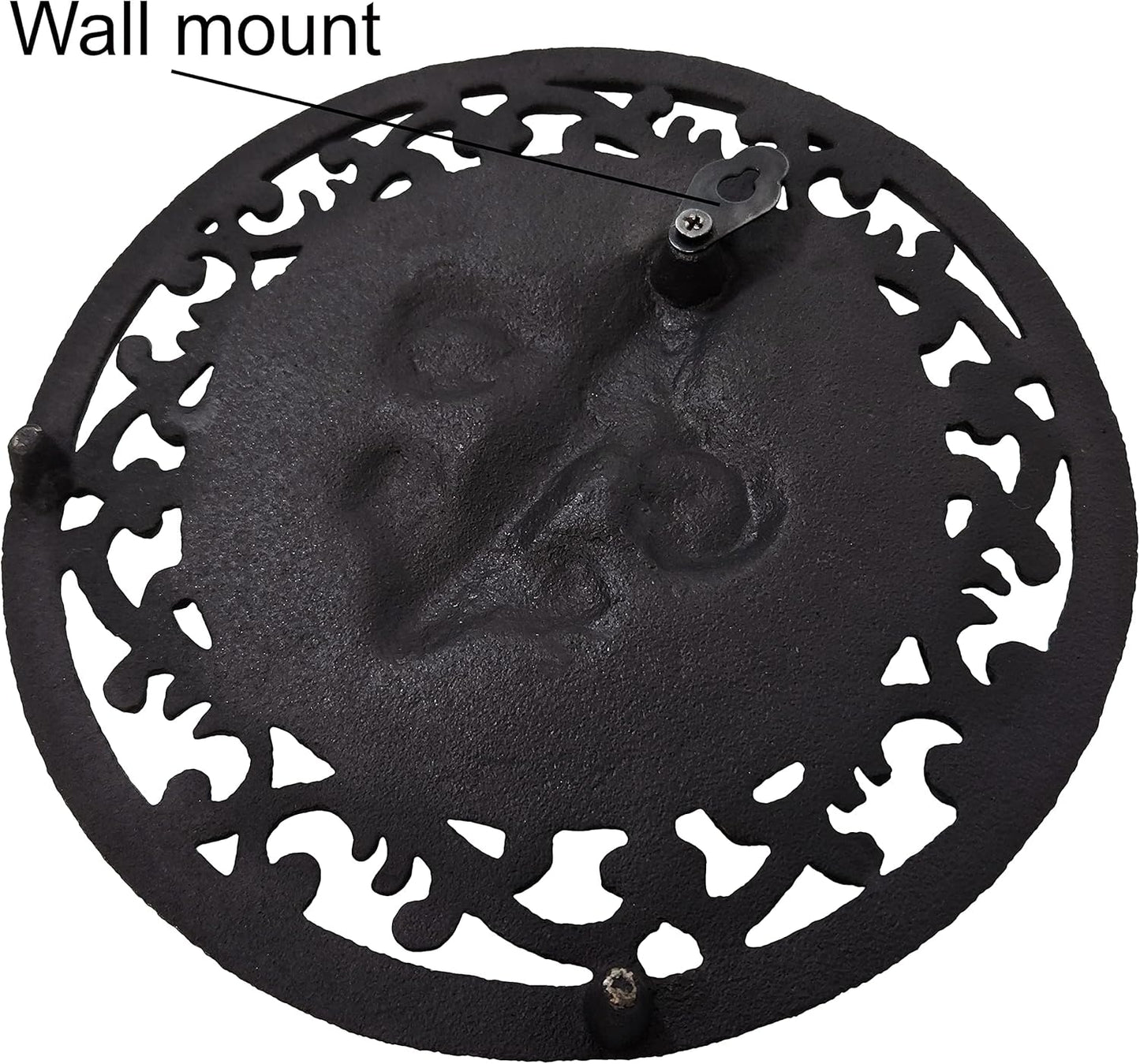 Cast Iron Round Fleur de lis Wall Decoration Frame for Home or Kitchen