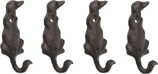 Cast Iron 4 Single Dog Tail Loose Key Hooks