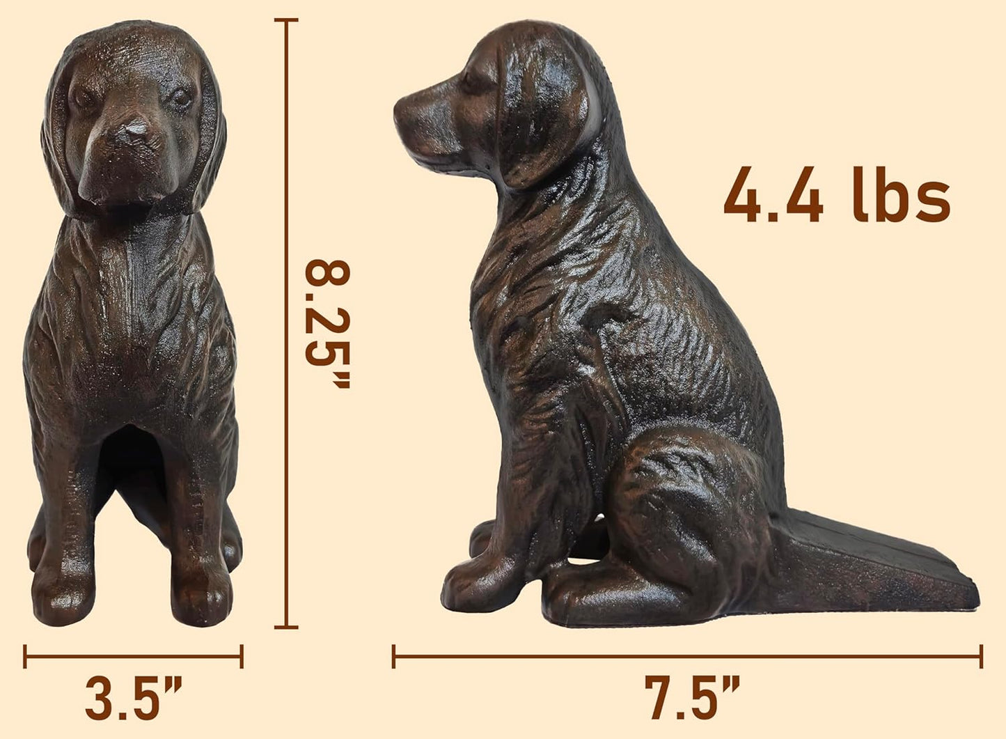 Cast Iron Dog with Tail Doorstop (Antique Black)