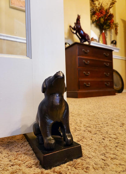 Cast Iron Dog Door Stopper Weight 5 Lbs (Black)