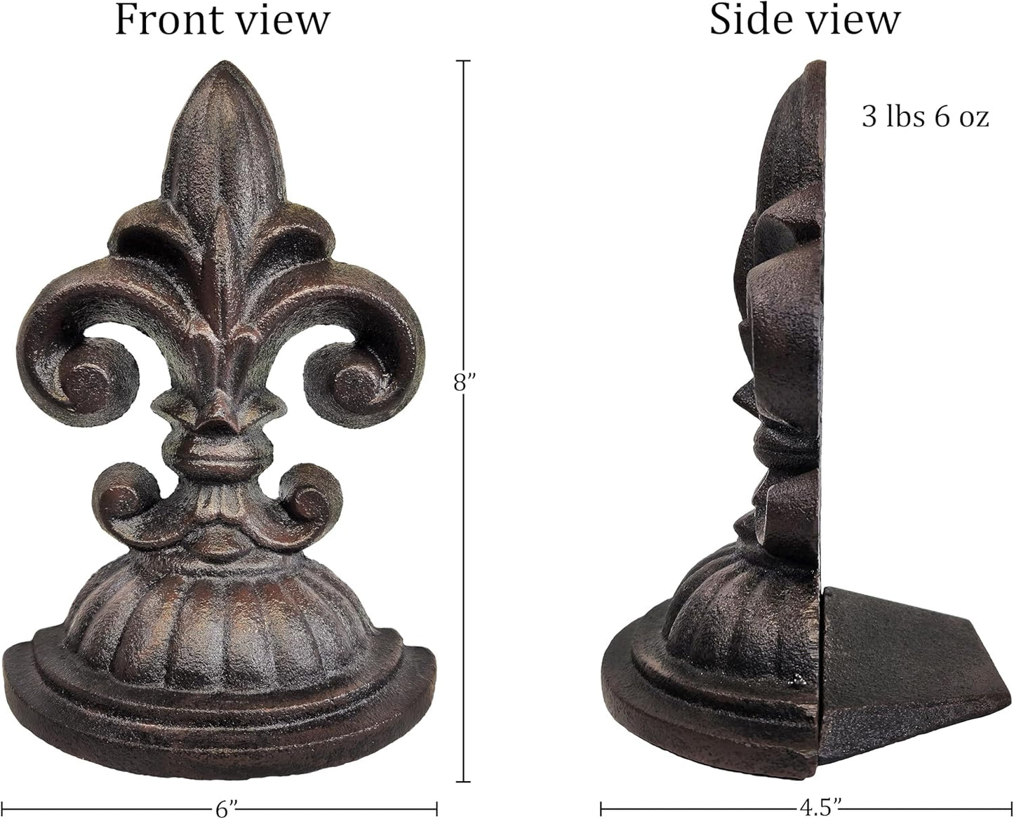 Fleur De Lis Sculpture Door Stopper, 8" x 6" x 4.5"