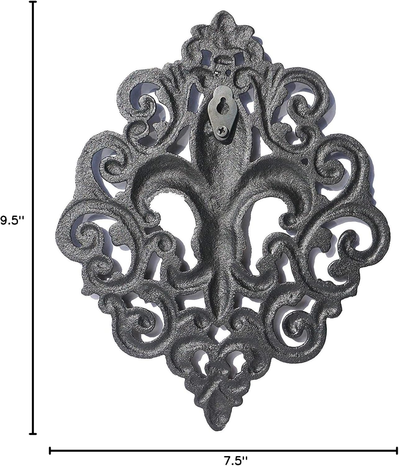 Cast Iron Fleur De Lis Decoration Black Plaque