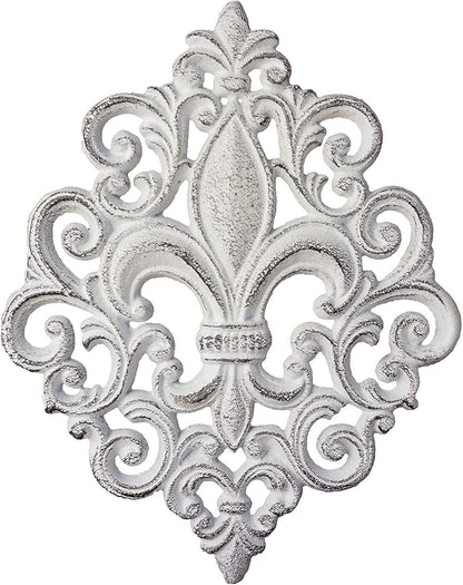 Cast Iron 14" Fleur De Lis Decoration Plaque