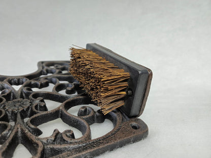 Cast Iron Boot Scraper with Brush, Antique Black