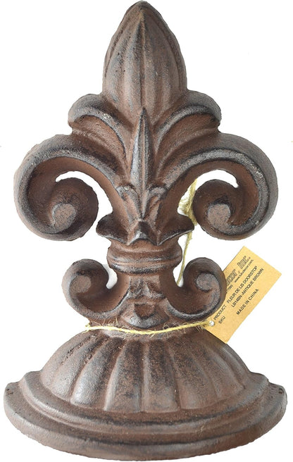 Fleur De Lis Sculpture Door Stopper, 8" x 6" x 4.5"