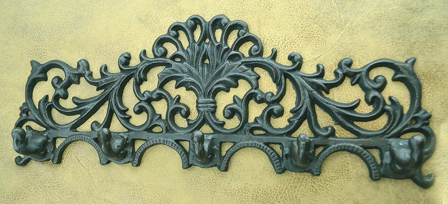 Cast Iron Fleur De Lis Curly Key Hook