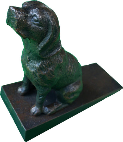 Cast Iron Heavy Duty 6 lbs 8 oz Dog Door Stopper with Base, Measures 7" H, 3.5" W and 8.25" L