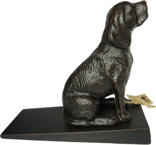 Cast Iron Heavy Duty 6 lbs 8 oz Dog Door Stopper with Base, Measures 7" H, 3.5" W and 8.25" L