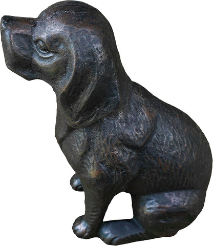 Cast Iron Dog Statue Doorstops, Garden Decor (Black 14lbs)