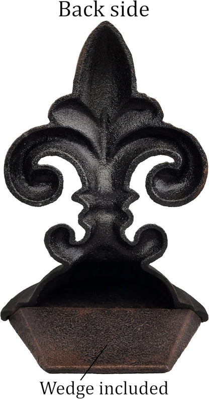 Fleur De Lis Sculpture Door Stopper, 8" x 6" x 4.5"