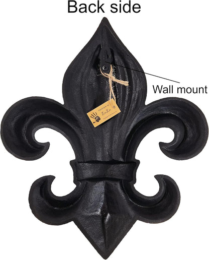 Cast Iron 14" Fleur De Lis Decoration Plaque