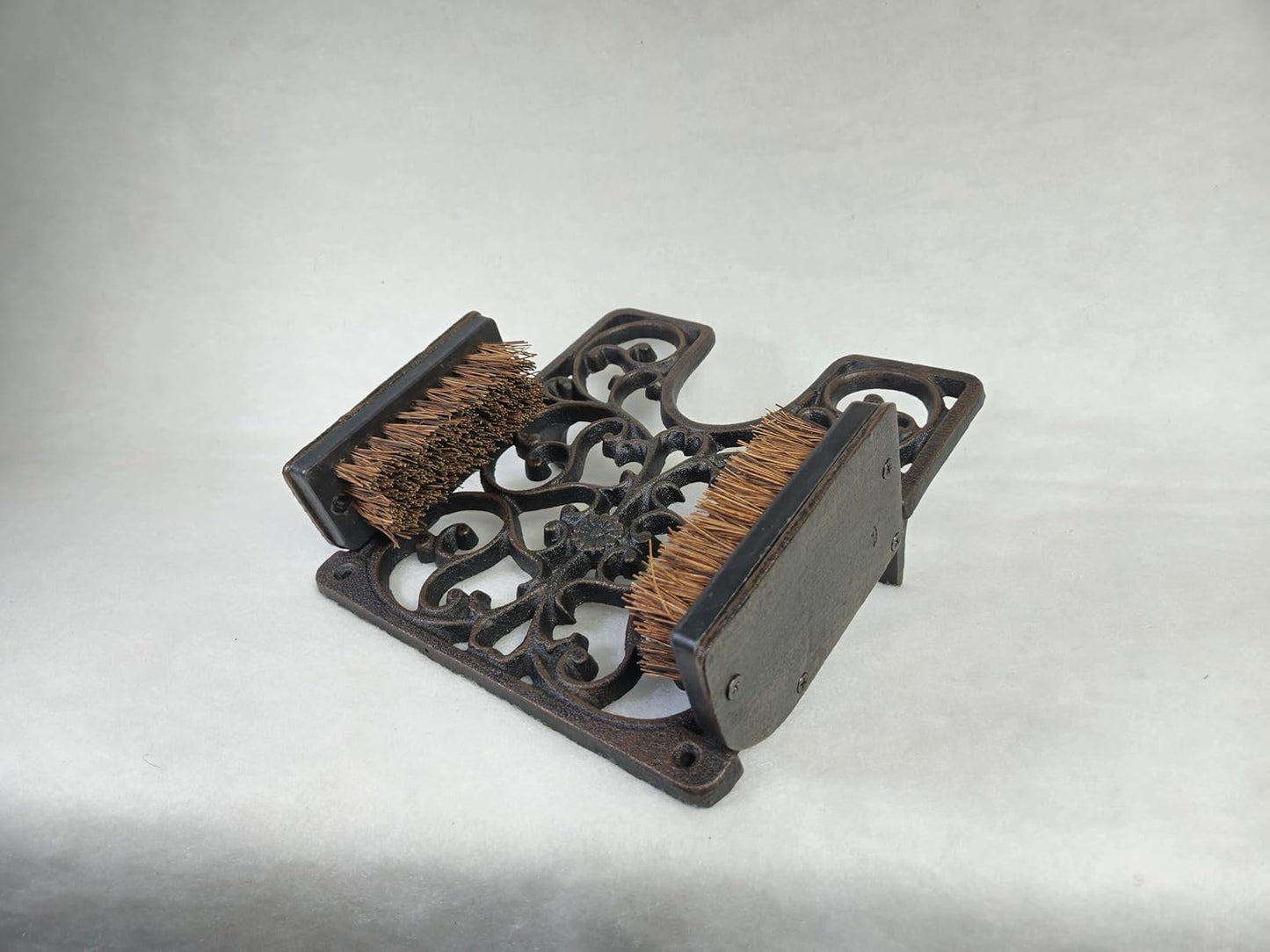 Cast Iron Boot Scraper with Brush, Antique Black