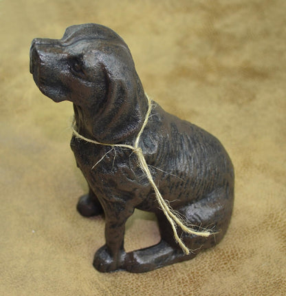 Cast Iron Decorative Dog Statue Door Stopper (Antique Black 4 lbs)