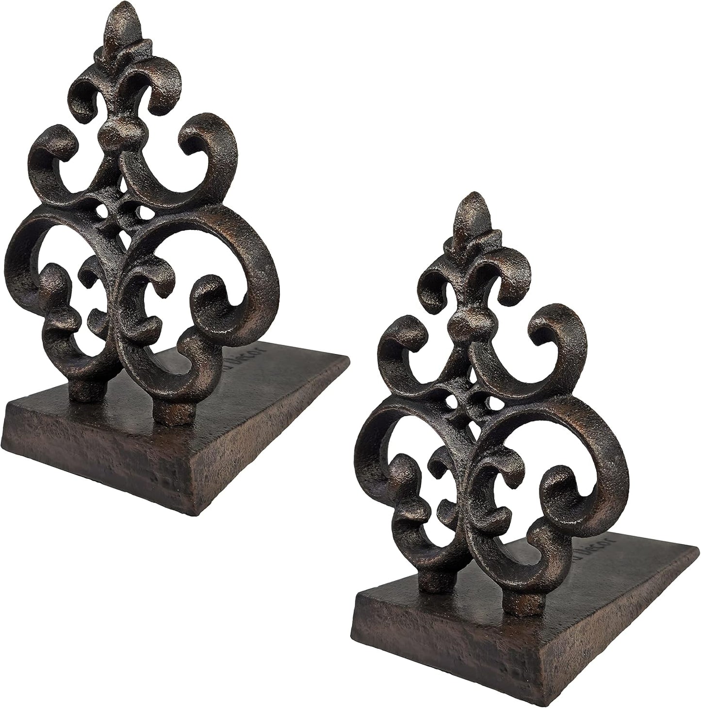 Cast Iron Fleur De Lis Door Stopper in Antique Black Finish