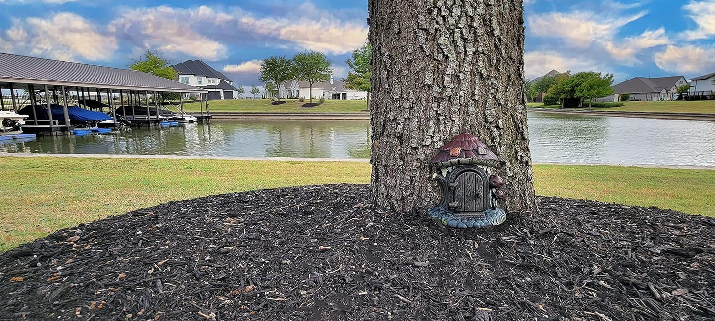 Cast Iron House Fairy Door Garden Decor Fairy Garden Accessories 5.5 X 6 Inches (Mushroom Design)