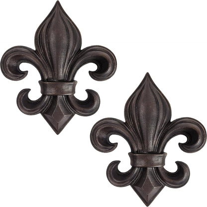 Cast Iron 14" Fleur De Lis Decoration Plaque