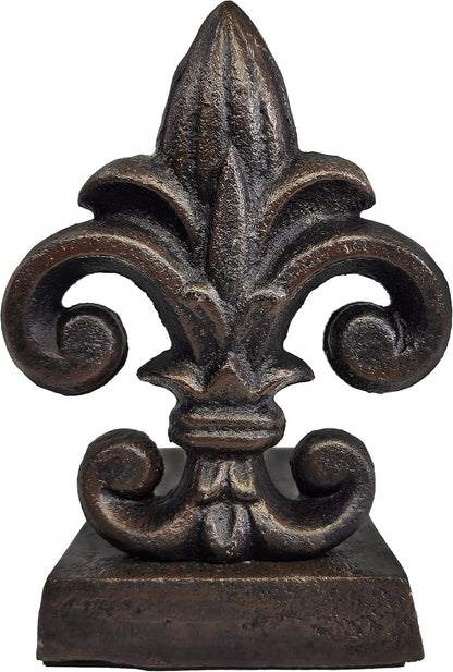 Cast Iron Fleur De Lis Door Stopper, 4 lbs 5 oz, 6.50" H, 6" L