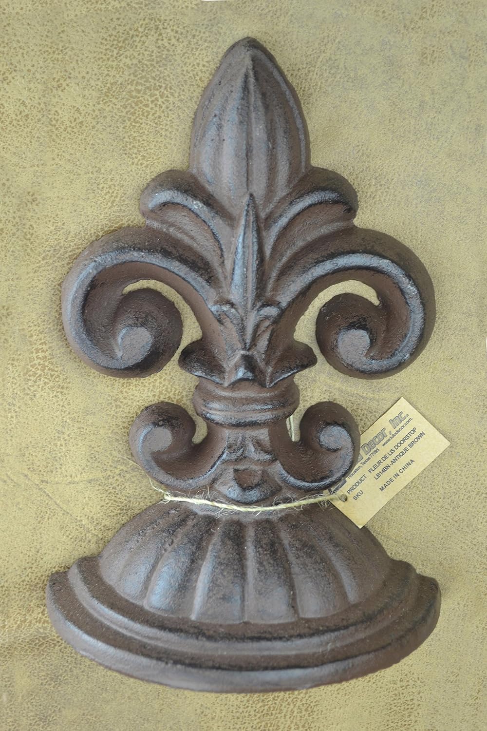 Fleur De Lis Sculpture Door Stopper, 8" x 6" x 4.5"