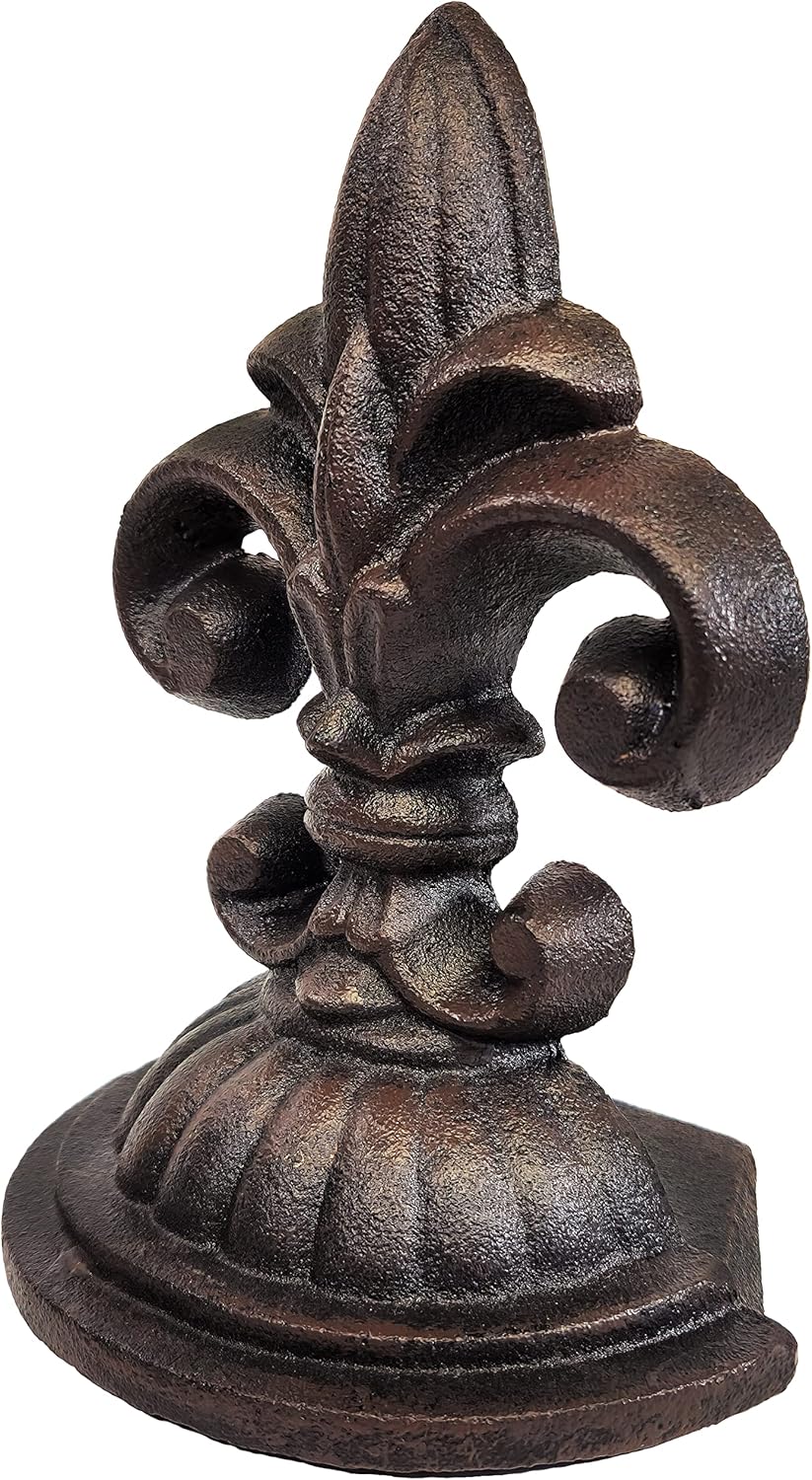 Fleur De Lis Sculpture Door Stopper, 8" x 6" x 4.5"