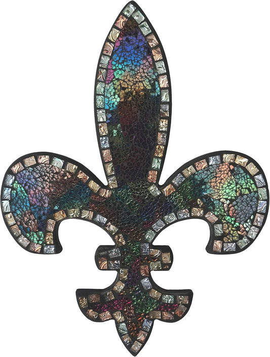 Jazzy Fleur De Lis Decor, Mosaic Wall Decorative Plaque