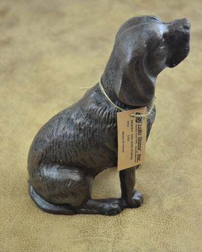 Cast Iron Decorative Dog Statue Door Stopper (Antique Black 4 lbs)