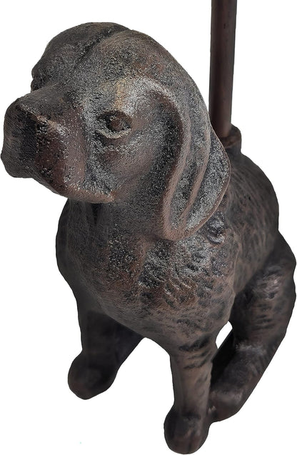 Cast Iron Decorative Dog Door Stopper with Rod, 5 lbs