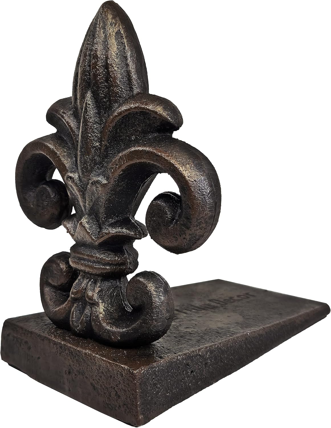 Cast Iron Fleur De Lis Door Stopper, 4 lbs 5 oz, 6.50" H, 6" L