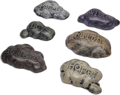 Cast Iron Fairy Sayings Stepping Stones (Set of 6) Garden Decor Fairy Garden Accessories