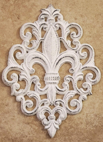 Cast Iron 14" Fleur De Lis Decoration Plaque