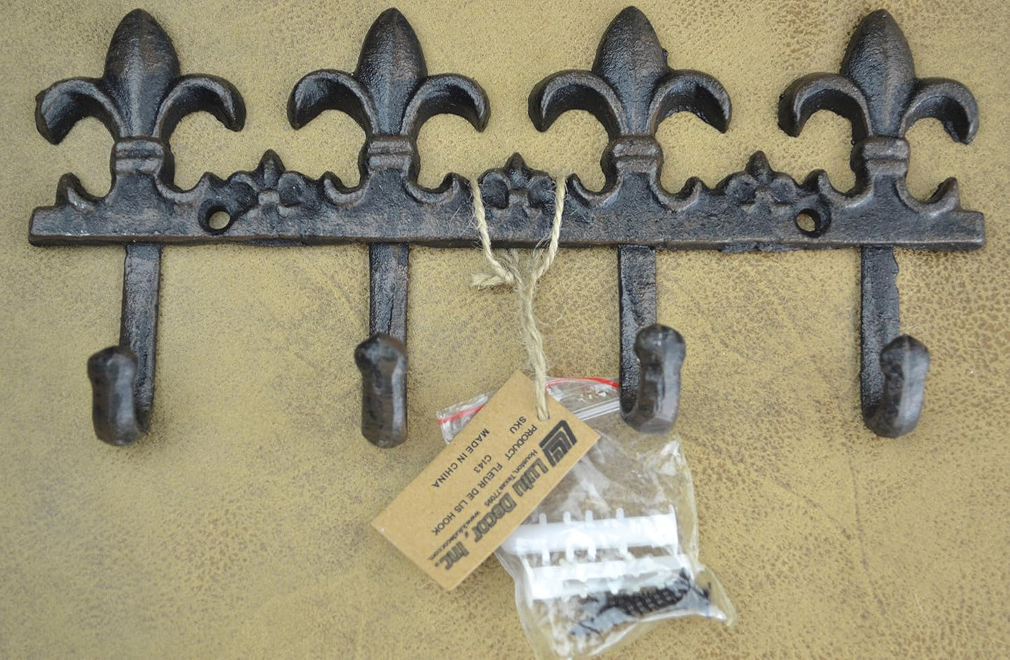 Cast Iron Fleur De Lis Decorative Wall Key Hooks