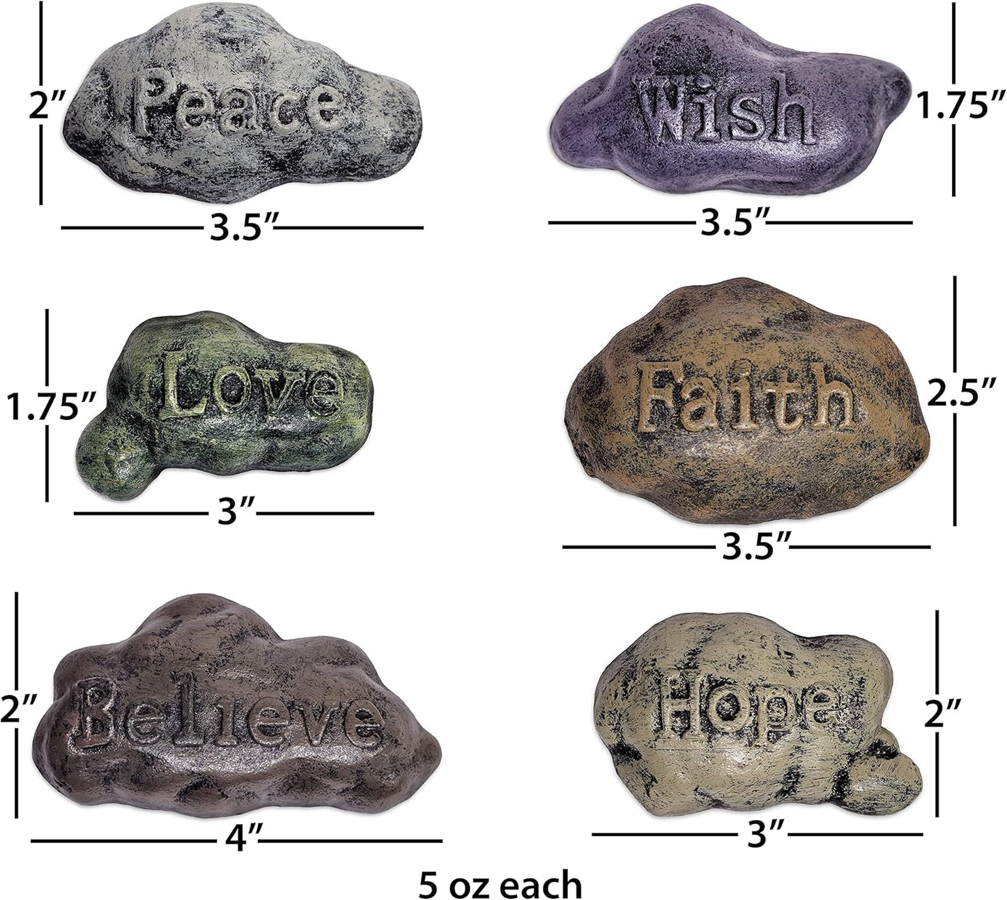 Cast Iron Fairy Sayings Stepping Stones (Set of 6) Garden Decor Fairy Garden Accessories