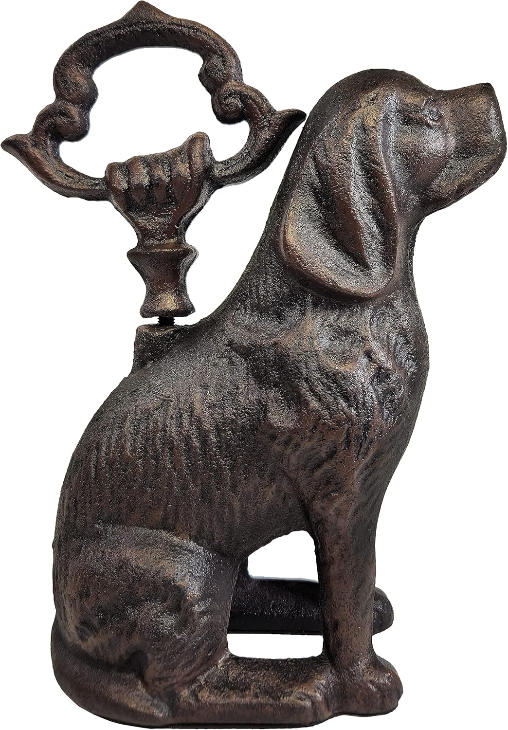 Cast Iron Decorative Dog Door Stopper with Rod, 5 lbs