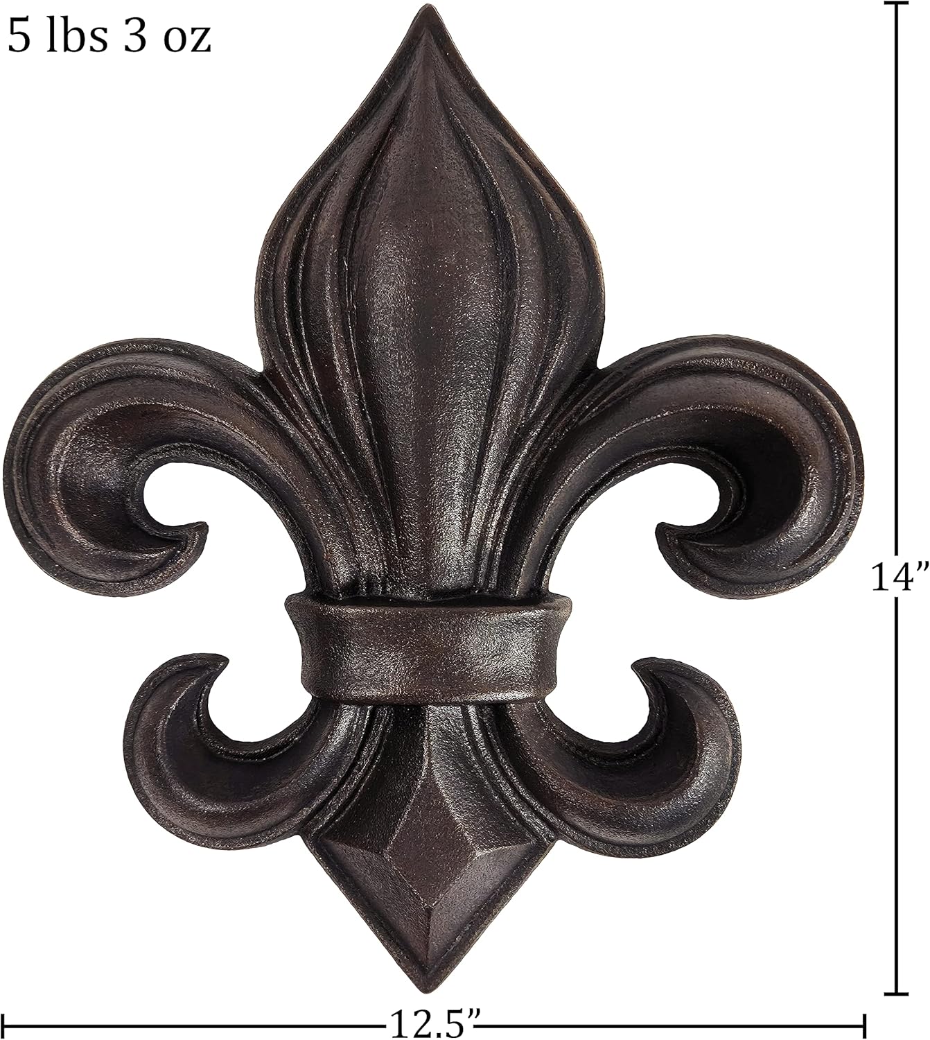 Cast Iron 14" Fleur De Lis Decoration Plaque