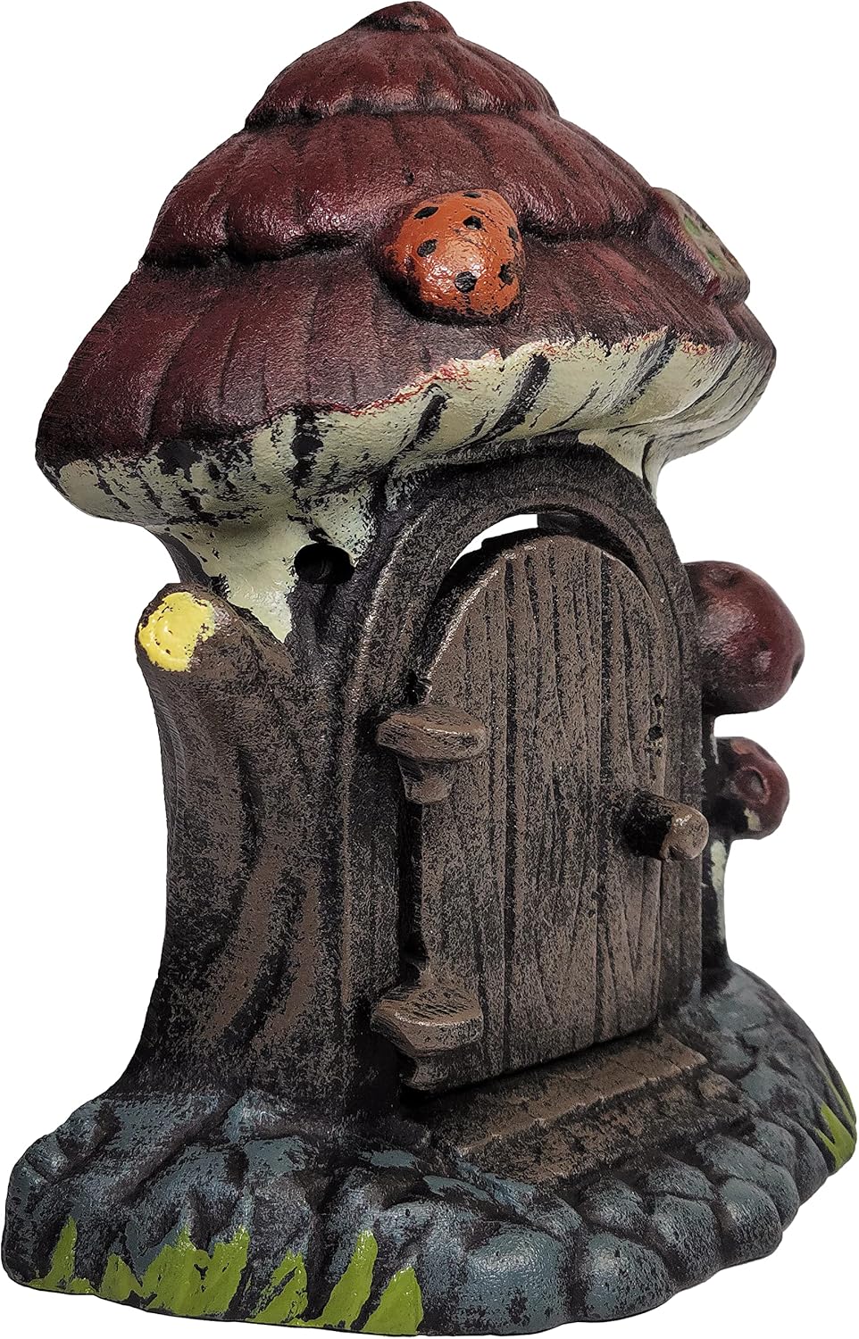 Cast Iron House Fairy Door Garden Decor Fairy Garden Accessories 5.5 X 6 Inches (Mushroom Design)