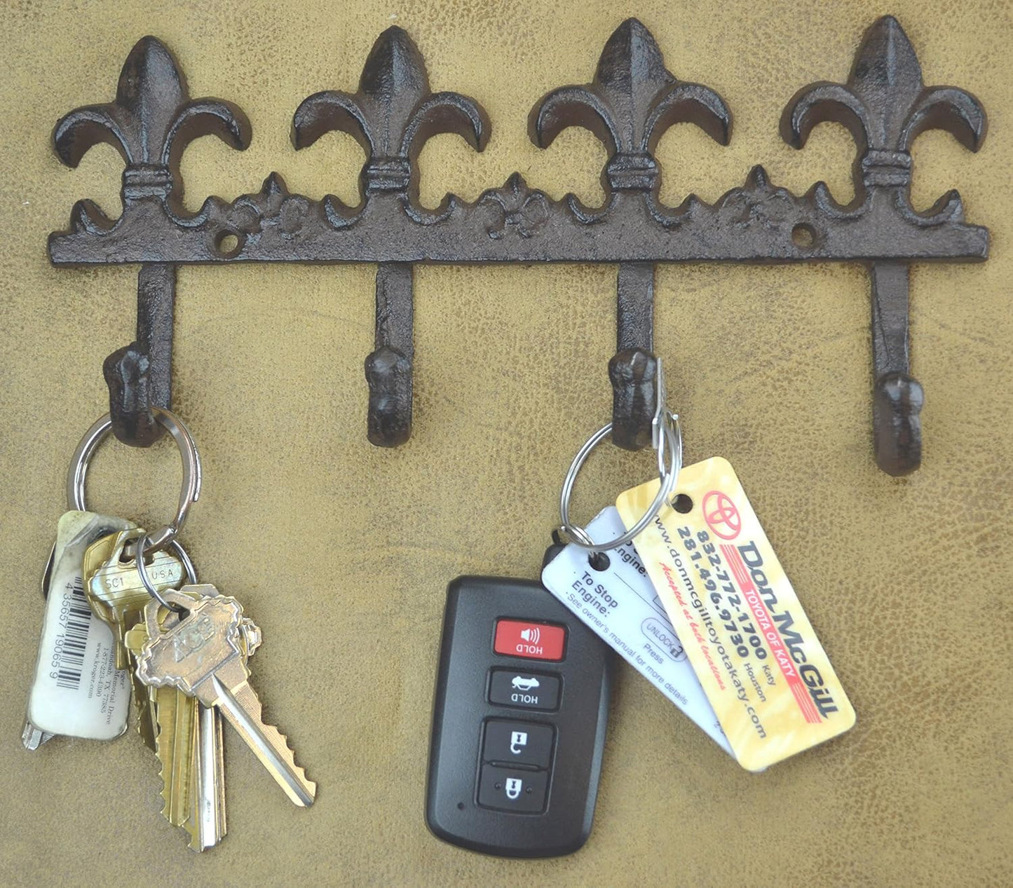 Cast Iron Fleur De Lis Decorative Wall Key Hooks