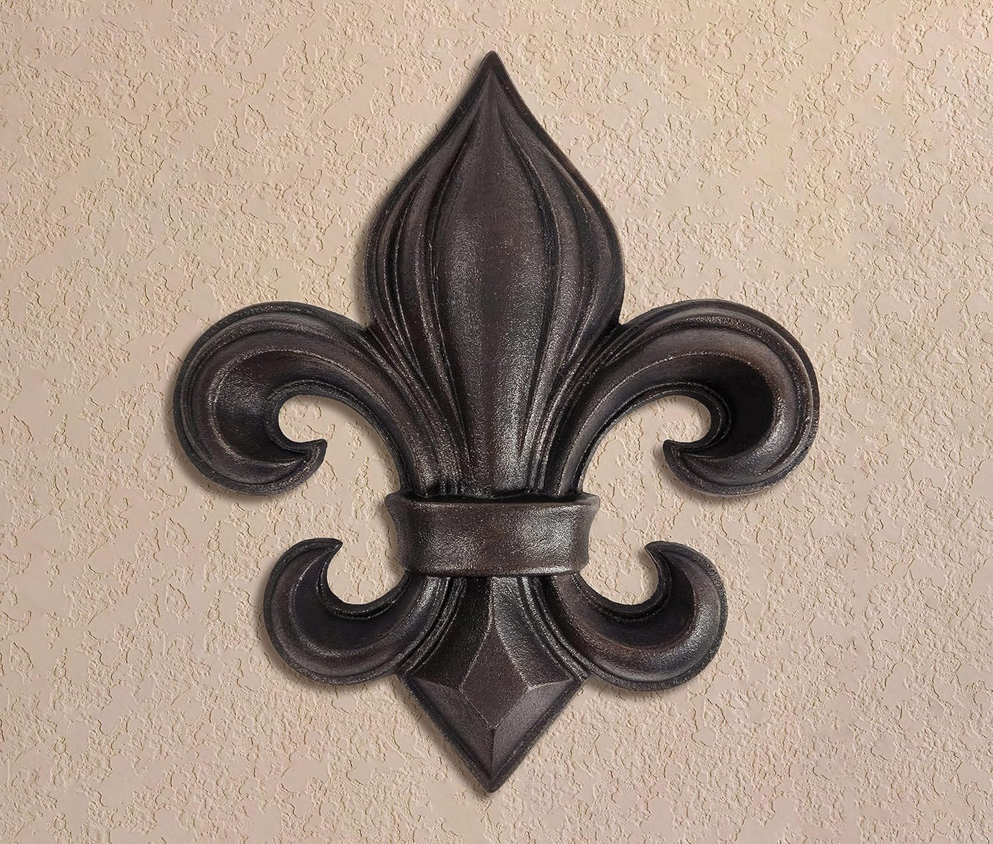 Cast Iron 14" Fleur De Lis Decoration Plaque