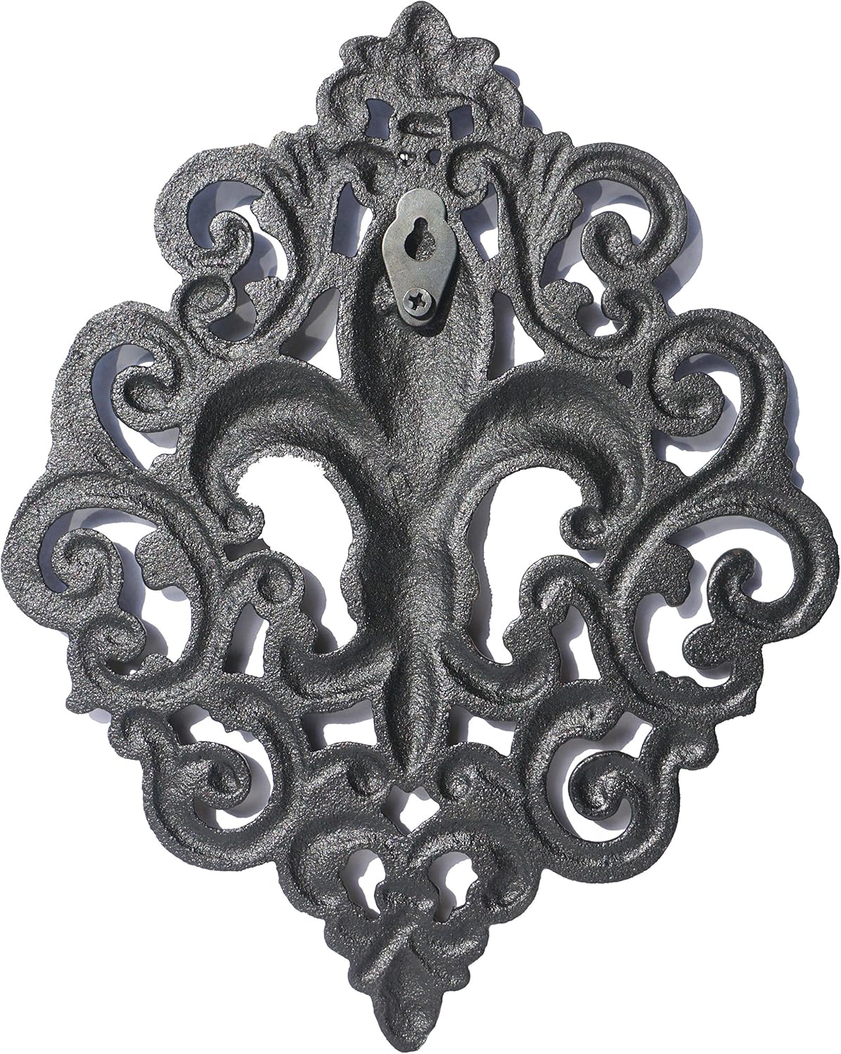 Cast Iron Fleur De Lis Decoration Black Plaque