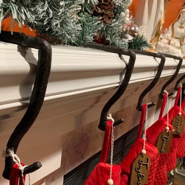 10" Branch Mantel Stocking Holder with Rubber Base