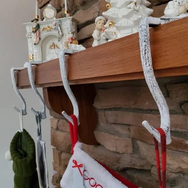 8" Branch Mantel Stocking Holder with Rubber Base