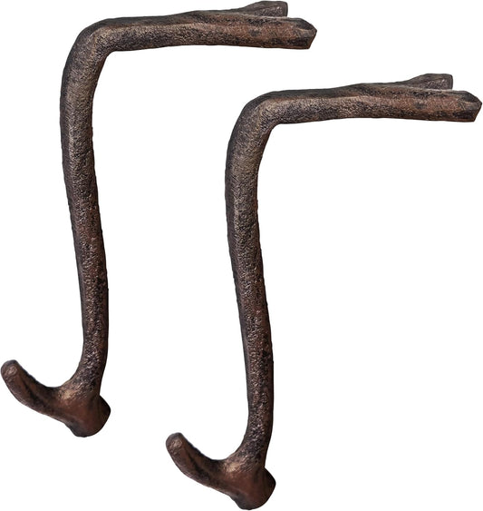 8" Brown Straight Branch Stocking Holder with Rubber Base