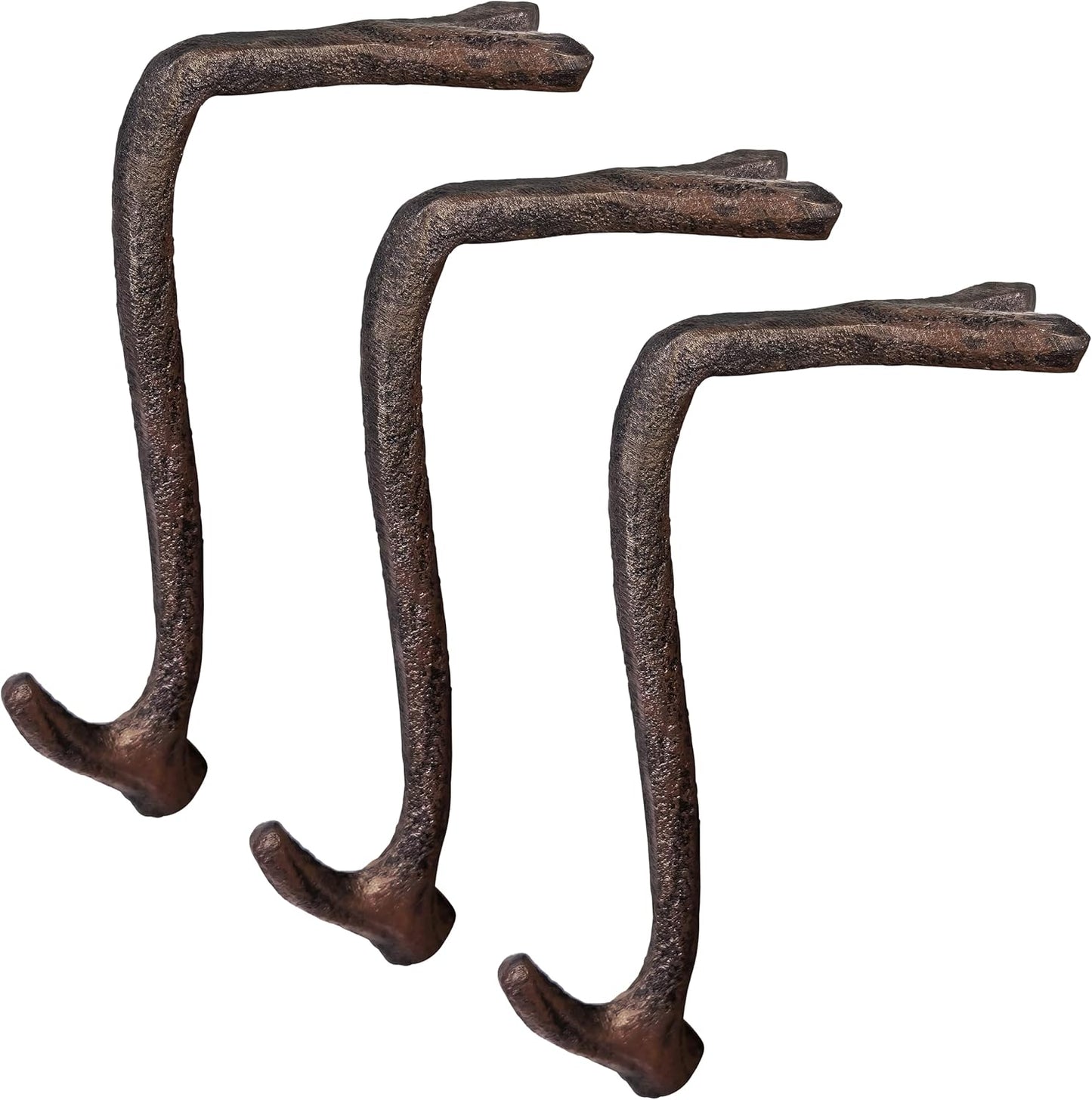 8" Brown Straight Branch Stocking Holder with Rubber Base