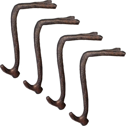 8" Brown Straight Branch Stocking Holder with Rubber Base